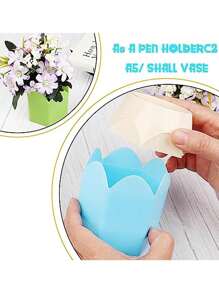 1入組筆架、鉛筆形狀筆架容器、鉛筆收納架、塑膠多功能桌面收納件化妝刷壺花瓶可愛文具適合學校、辦公室、家庭、宿舍（綠色）