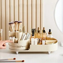 易收納化妝品口紅架1入組家用塑料可旋轉多功能化妝品收納盒 - 黑色 - 查看 8