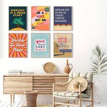 6pcs/Set Retro Growth Mindset Classroom Poster, Groovy Classroom Decor, Inspirational Poster Bundle, Inclusion Posters, Motivational Prints - Multicolor - View 5
