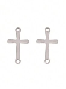 10 Stücke Edelstahl Kreuz Anhängers für DIY Schmuck Herstellung Zubehör