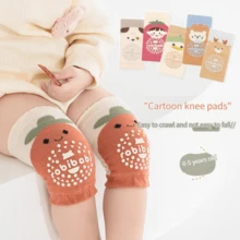 2 piezas Conjunto de rodilleras y coderas con diseño de dibujos animados y calentadores de piernas antideslizantes, para bebés y niños pequeños que gatean - Multicolor - Ver 1