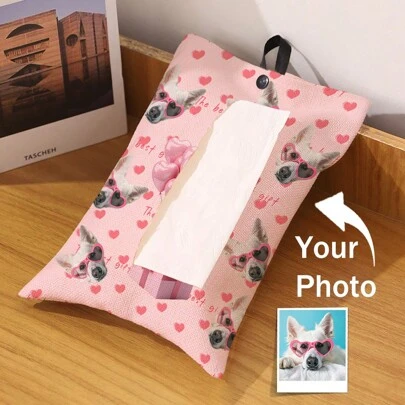 1pc Personalized Fashion Custom Pattern Photo Sanitary Napkin Storage Bag, Tissue Storage Bag, Fabric Tissue Pouch, Creative Fabric Tissue Box Cover, Hanging Tissue Bag, For Bathroom Living Room Bedroom Large Capacity Makeup Organizer Makeup Case, For Lipstick, Brush, Skincare, Mobile Phone, Coin, Small Items, For Home, Gift, Vacation And Festival Halloween Christmas Multifunctional Use,Boho Vibes