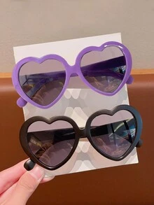 2pcs/Set Cute New Heart-Shaped Fashion Glasses For Kids, Unisex - Multicolor - View 11