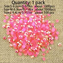500 颗/1000 颗树脂平底水钻微型果冻宝石，适用于 DIY 工艺品、手机壳、鞋子、衣服装饰，2 毫米/3 毫米/4 毫米/5 毫米/6 毫米 - 玫紅 - 查看 5