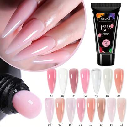XEIJAYI 1 st 15 ml nagelförlängningsgel kristallförlängare polygel nageltips och skönhetskonst för längre starkare naglar