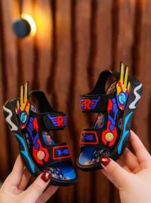 TEEOEC 2024 New Boys' Sports Sandals, Summer Non-Slip Lightweight Stylish Durable Soft Sole Little Boys Beach Shoes, Toddler & Little Kid Sizes