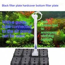 Aquarium Bottom Grid With Oxygen Filtration System,Fish Tank Bottom Filter Plate With Air Stones,Pvc Sand Gravel Filter Board - Black - View 1