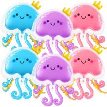 Cartoon 3D Jellyfish Aluminum Foil Balloon Set, Jellyfish Octopus Sea Themed Party Decoration, Mermaid Party Decor, Birthday Party Supplies,Christmas - Multicolor - View 5