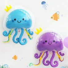 Cartoon 3D Jellyfish Aluminum Foil Balloon Set, Jellyfish Octopus Sea Themed Party Decoration, Mermaid Party Decor, Birthday Party Supplies,Christmas - Multicolor - View 3