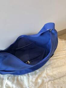 日系纯色休闲百搭大容量学生通勤月牙单肩/斜挎托特包时尚购物袋