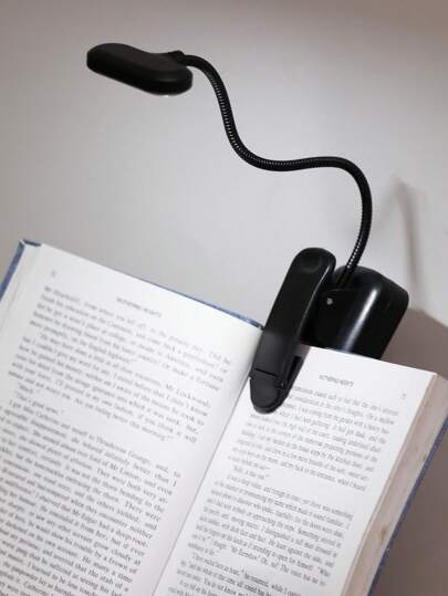 1 Stück tragbare, batteriebetriebene Buchleuchte mit Clip, höhenverstellbar, Leselampe für die Nacht, Mini-Flexilampe für Tisch und Buch, geeignet als Leselicht und als Beleuchtung für unterwegs