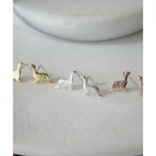 Alurdina Tiny Dinosaur Stud Earrings - 金色 - 查看 1