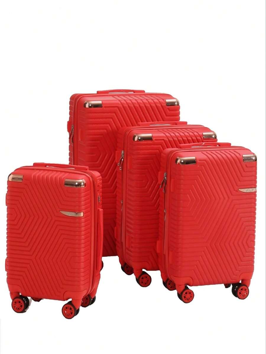 International National Travel Suitcase With 4 Double 360º Removable Wheels, Built-In TSA Padlock, Internal Divider, Side Protection - 紅色 - 查看 1