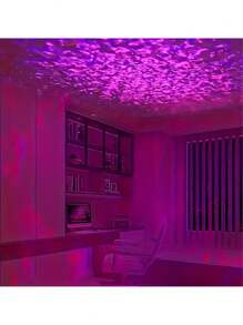 1入組星系LED投影燈，7種顏色圖案星空夜燈，海洋波浪效果，適用於臥室、主題燈光、房間裝飾、聖誕節、情人節、露營、婚禮、家庭影院、天花板、環境氛圍、藝術裝飾、派對背景（USB供電，帶遙控器） - 彩色 - 查看 10