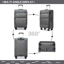 24 Inch 28 Inch Check-In Suitcase Lightweight Expandable Soft Shell With TSA Lock And 4 Spinner Wheels Durable Unisex Travel Luggage For Business And Personal Trips - Grey - View 2