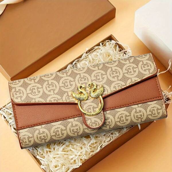 Vintage Designer Wallet PU Leather Women's Wallet Elegant Clutch Bag For Dinner For Women Wallet Purse Wallet Long Wallet