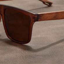 1pc Vintage Walnut-Colored Stylish Unisex Ultra-Light Polarized Eyewear Glasses For Men And Women,School Glasses Accessories