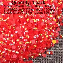 500/1000 viên đá thạch Resin DIY Đá thạch phẳng Đá thạch tròn Mini Đá thạch làm đồ trang sức, Trang trí ốp điện thoại, Giày dép, Quần áo, 2mm/3mm/4mm/5mm/6mm - Màu đỏ lớn - Xem 6