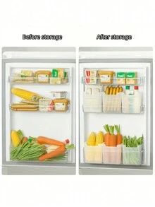 6pcs Fridge Storage Box, Portable Transparent Food Storage Container, Large Food Classification Storage Box, For Fridge Side Door And Countertop, Kitchen Organizer And Storage, Kitchen Accessories - Multicolor - View 4