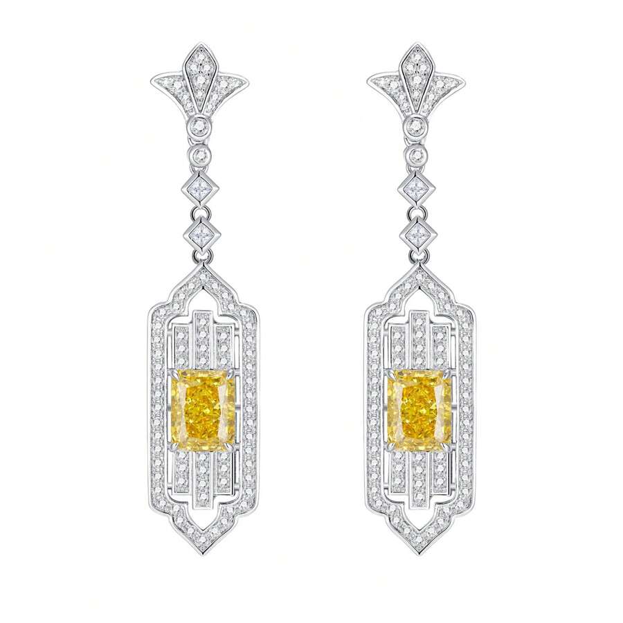 Pendientes exquisitos de cobre amarillo con circonita cúbica