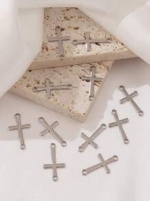 10 Stücke Edelstahl Kreuz Anhängers für DIY Schmuck Herstellung Zubehör