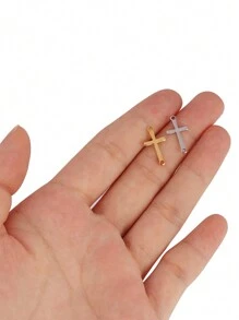 10 Stücke Edelstahl Kreuz Anhängers für DIY Schmuck Herstellung Zubehör