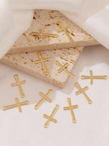 10 Stücke Edelstahl Kreuz Anhängers für DIY Schmuck Herstellung Zubehör