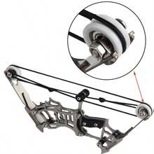 Mini Compound Bow, Small Roller Bow, Short Axis Bow For Archery Practice And Leisure Indoor/Outdoor Activities; Comes With 12 Arrows, 1 Target Paper, And 1 Wrench - Silver - View 6