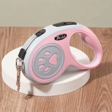 1 pieza Correa Retractil Perro Mascota Largo: 5metros Hasta 20 Kg, Correa retráctil para mascotas para perros para exteriores - Rosa - Ver 5