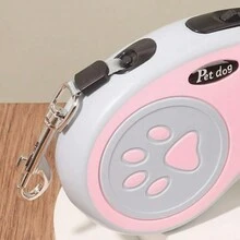 1 pieza Correa Retractil Perro Mascota Largo: 5metros Hasta 20 Kg, Correa retráctil para mascotas para perros para exteriores - Rosa - Ver 4