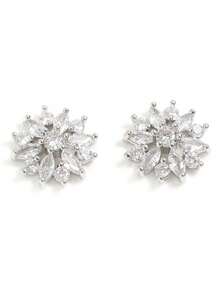 rakol Bông tai thiết kế hoa rhinestone - Bạc - Xem 6