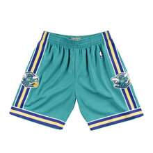 Mitchell & Ness Pantalones cortos de estilo de novio teal de los New Orleans Hornets de la NBA, temporada 05-06