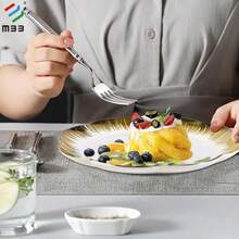 MBB 1 szt. ceramiczny talerz obiadowy z falowanym brzegiem i złotym rantem, piękny okrągły talerz do serwowania 8,5" 10,5" 12" 14" na pyszne steki, makarony lub inne dania, prezent na parapetówkę lub ślub, ceramiczne okrągłe talerze do kuchni lub restauracji, nowoczesny zestaw talerzy sałatkowych - do mikrofalówki, piekarnika i zmywarki, odporny na zarysowania, białe złoto