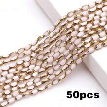 Long Double Cone Glass Beads For Jewelry-Making 4mm(0.157in)*6mm(0.236in)/48PCS Reusable Loose DIY Craft Beads, Plated With Color AB Handmade Accessories - 4*6 Gold Edge Rice Beads - View 13