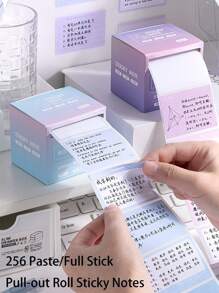 1 Roll (256pcs) Pull-And-Stick Convenient Memo Pads, Sticky Notes For Indexing And Jotting Down Quick Notes, Suitable For Supplementary Notes, Summarizing Mistakes, Leaving Messages, And Memo Writing. Back To School - Multicolor - View 1