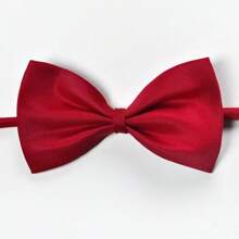 1pc Simple And Fashionable Bow Tie For Wedding/Dressy Occasions, British/Korean Style, Red/Black, Single Layer, Suitable For Men And Women For Daily Wear - Multicolor - View 1