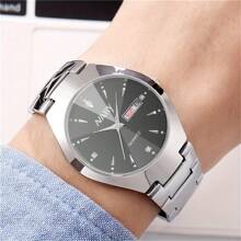 NARY 2pcs/Set Couple's Quartz Watch With Calendar Function, Business & Fashion Design, Ideal Valentine's Day Gift For Men & Women, Suitable For Daily Wear