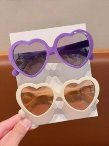 2/3/4pcs Kids Cute Heart-Shaped Fashion Glasses For Boys & Girls - Multicolor - View 15