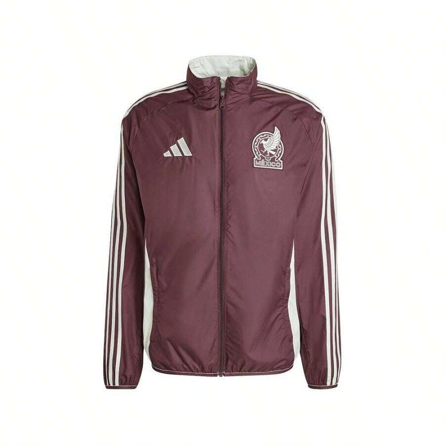 Adidas 男士红色墨西哥国家队 2024 年双面 Anthem 全拉链夹克 - 紅色 - 查看 1