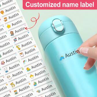 Personalized Transparent Waterproof Name Labels, Customizable For Personal Belongings, And Long-Lasting Stickers, Ideal For Water Bottles, Notebooks, And More, Easy To Apply And Remove Multi-Functional Adorable, Cute Custom, Personalized, Unique Ideal Gifts For Him Her, Family, Friends, School Students, Daughter, Son For Anniversaries, For Youth's Day School,Warm Ambience, Autumn Home Refresh, Xmas Decoration,Home Harmony