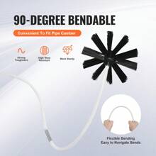 30 FEET Dryer Vent Cleaner Kit, 22 Pieces Duct Cleaning Brush, Reinforced Nylon Dryer Vent Brush With Complete Accessories, Dryer Cleaning Kit With Flexible Lint Trap Brush, Clamp Connectors - 黑色 - 查看 4