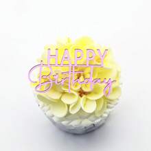 3 pièces Gâteau miroir acrylique à inscription joyeux anniversaire faite à la main pour la décoration de gâteau et de cupcake pour les fêtes, la rentrée scolaire, la Saint-Valentin