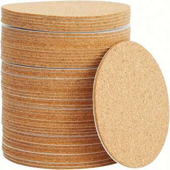 10pcs Cork Coasters For Diamond Painting, 3.5 Inches (Thick: 0.078") And 3.5 Inches (Thick: 0.039") Adhesive Cork Sheets For DIY Diamond Art Coaster, Blank Cork Pads For Adults' Craft Accessoriescraft Kit,Arts And Crafts Kids,Diy Kit
