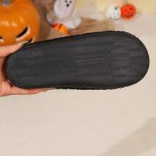 Dép đi trong nhà bằng xốp hoạt hình bí ngô ngộ nghĩnh Halloween dành cho nữ, Dép ấm áp mùa thu/đông - màu đen - Xem 2