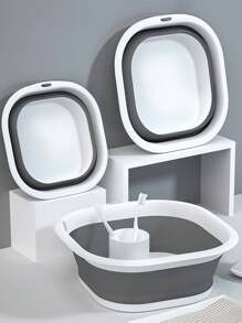 1入組，可折疊餐盤、洗臉盆、折疊桶、浴室收納盆、多功能折疊清洗盤，適用於露營、攜帶型水槽和家庭洗衣盆、水桶、水貯存器、腳浴槽、水果和蔬菜清洗盤、清潔用品、返校用品、旅行用品 - 多色 - 查看 5