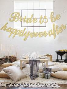 1pc 'Bride To Be, Happily Ever After' Banner, Wedding Party Decor - Multicolor - View 5