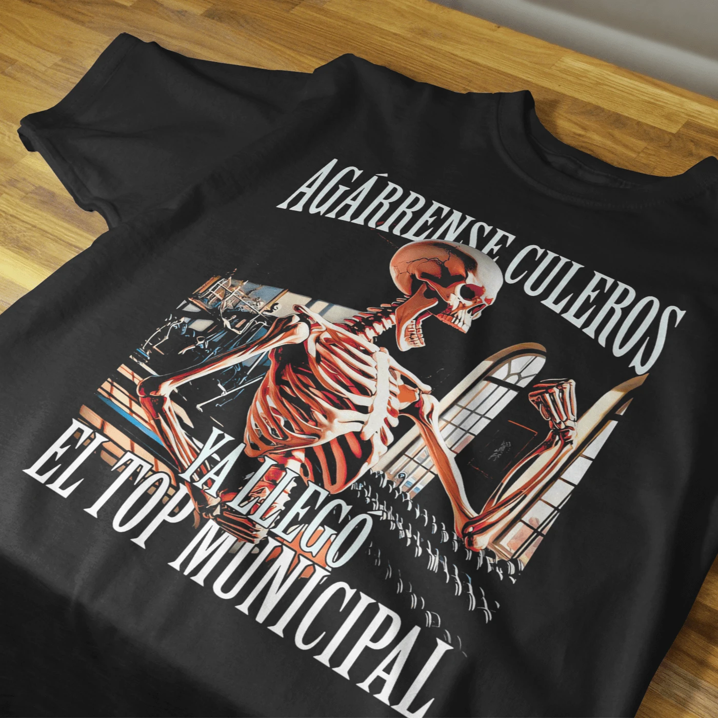 PLAYERA CAMISETA MEMES CALAVERA GYM Y URBAN CALAVERAS CHIDAS 17 - Negro - Ver 1