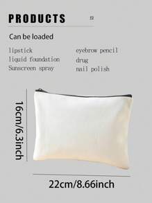 新款化妆包，定制照片化妆包，可根据您的独特设计进行定制，轻质防水帆布拉链化妆包也非常适合零钱包、铅笔盒，非常适合购物、约会、度假、旅行、节日、派对或作为返校礼品店 - 彩色 - 查看 5