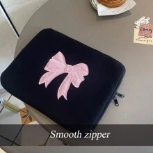1 Stück High Beauty Girl Heart Ins Schwarz Bestickte Rosa Schleife Tablet Innentasche 11/13/15 Zoll Laptop Aufbewahrung