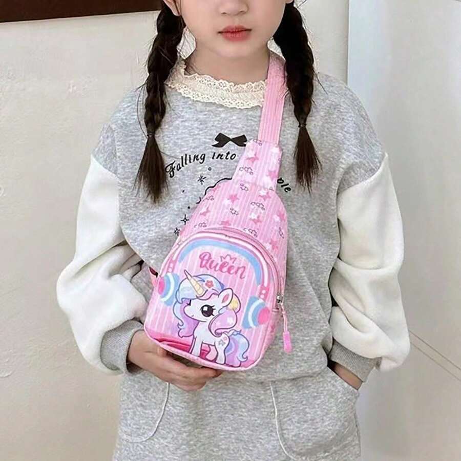 1 件儿童单肩包、Hello Kerokero 卡通人物斜挎包、Kitty 猫背包配件、轻质尼龙材质，带有透气减负部件，非常适合幼儿园幼儿可爱的日常服装和娱乐玩具！ - 粉色 - 查看 1